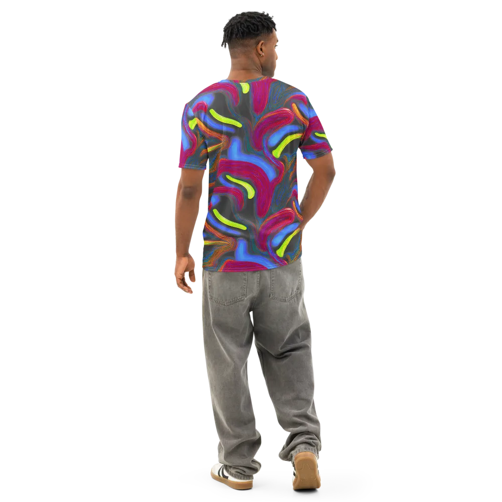 Electric Rivers on Men's Cotton Crew Neck T-Shirt — Back