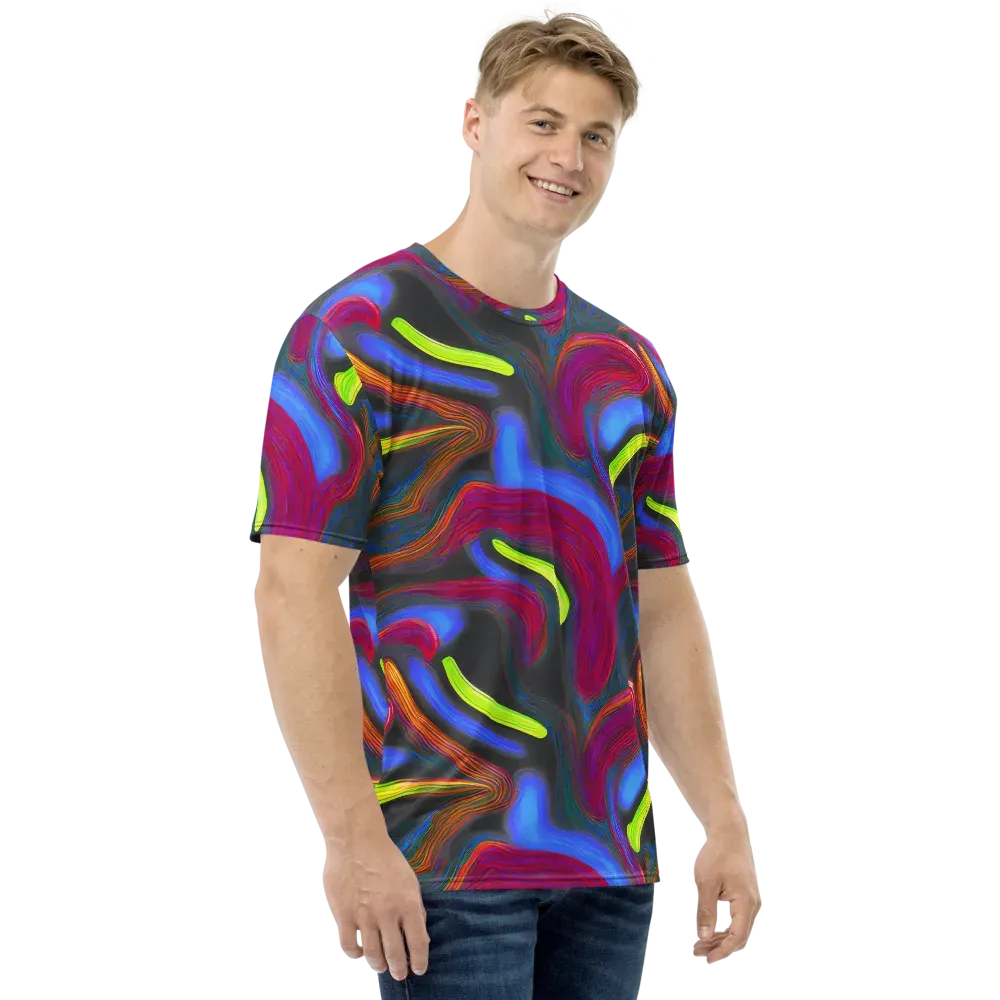 Electric Rivers on Men's Crew Neck T-Shirt — Right