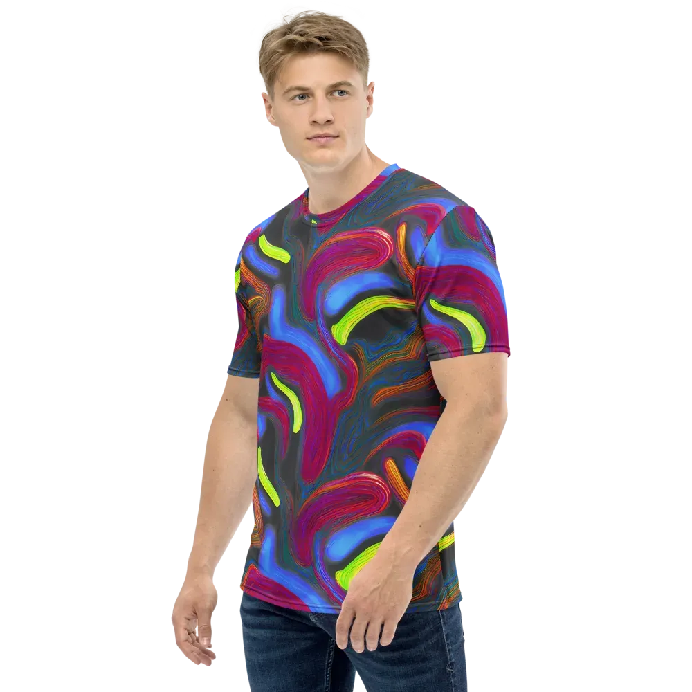 Electric Rivers on Men's Crew Neck T-Shirt — Left