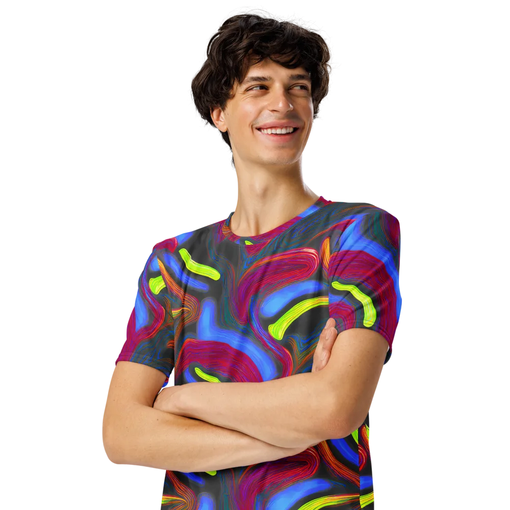 Electric Rivers on Men's Crew Neck T-Shirt — Left Front