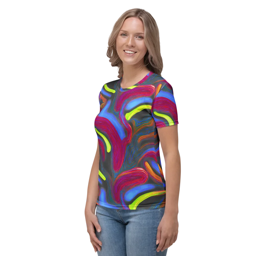 Electric Rivers on Women's Crew Neck T-Shirt — Left