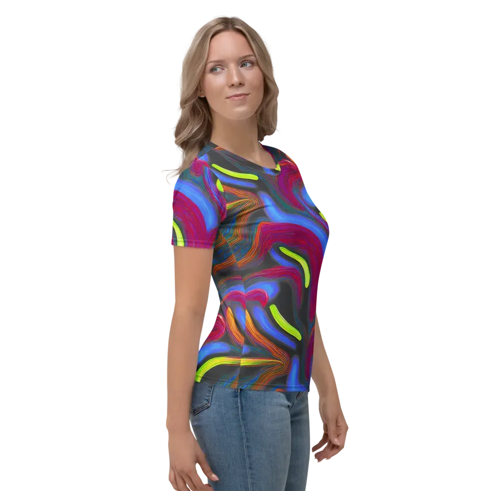 Electric Rivers on Women's Crew Neck T-Shirt — Right
