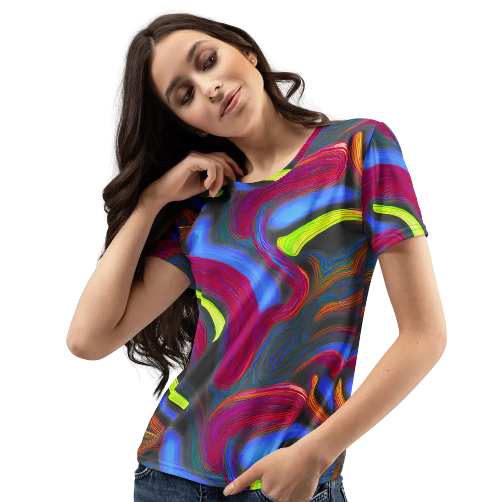 Electric Rivers on Women's Crew Neck T-Shirt — Left Front