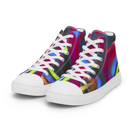 Electric Rivers on a Women's High Top Canvas Shoes