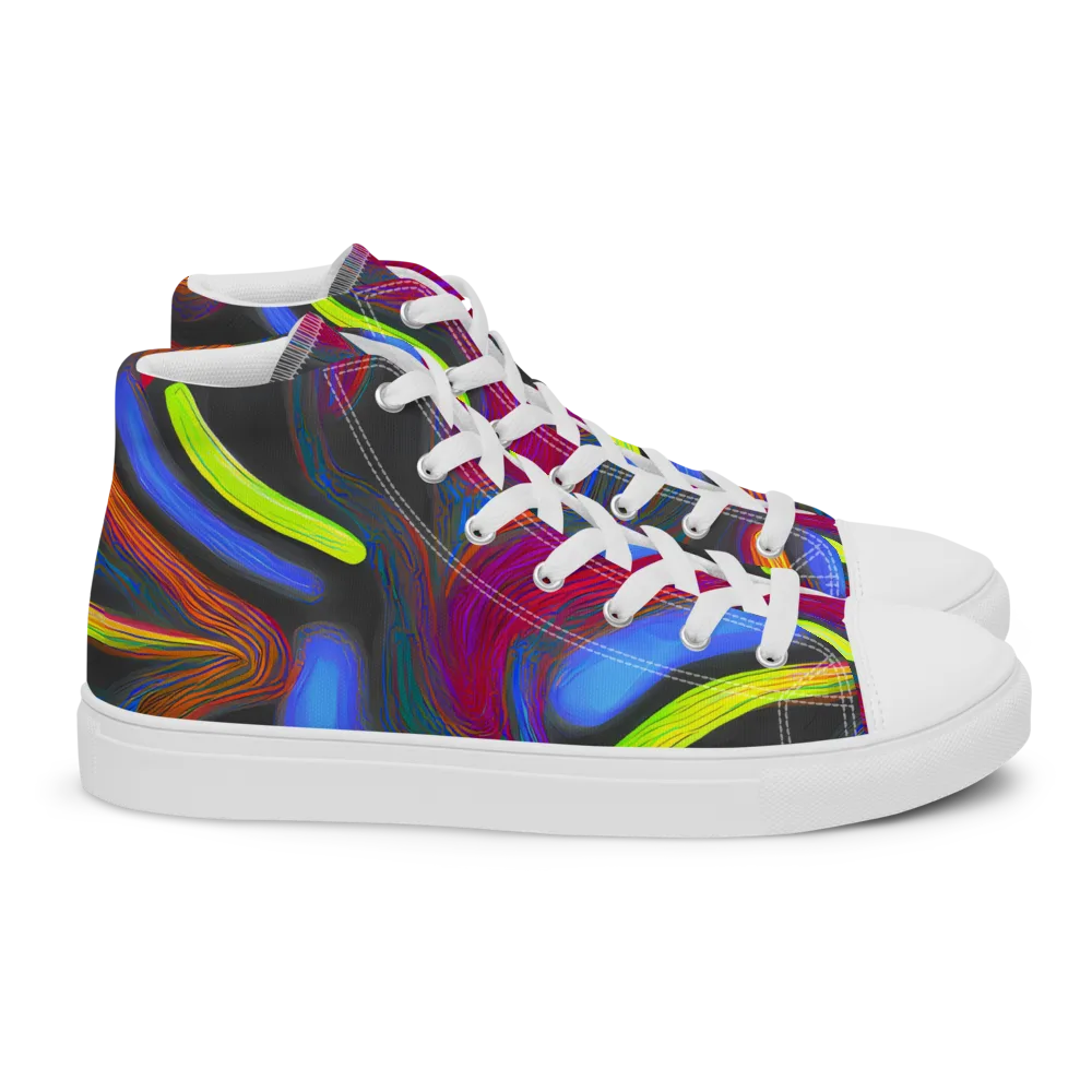 Electric Rivers on Women's High Top Canvas Shoes — Right