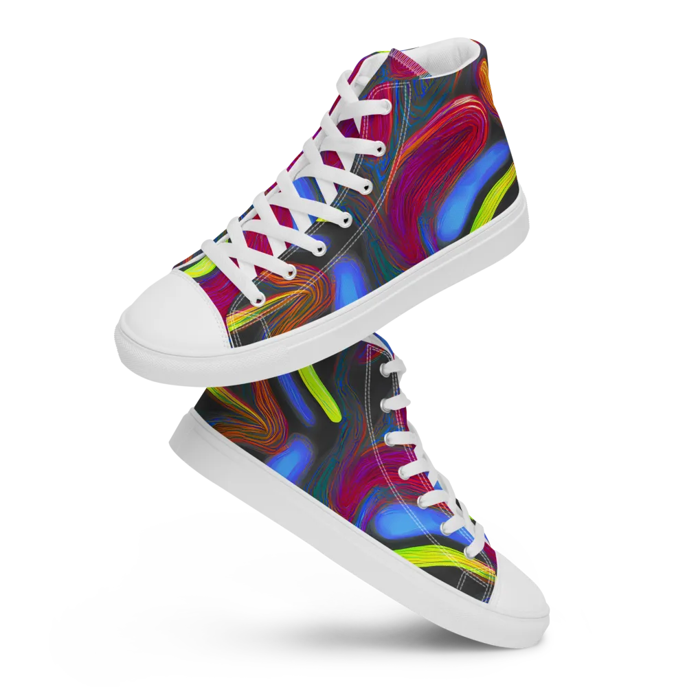 Electric Rivers on Women's High Top Canvas Shoes — Front