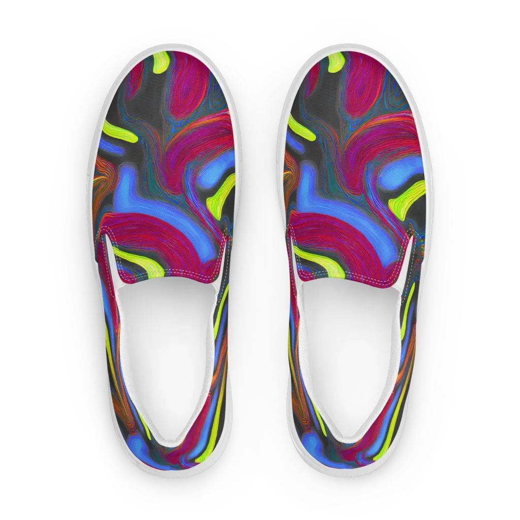 Electric Rivers on Men's Slip-On Canvas Shoes — Front
