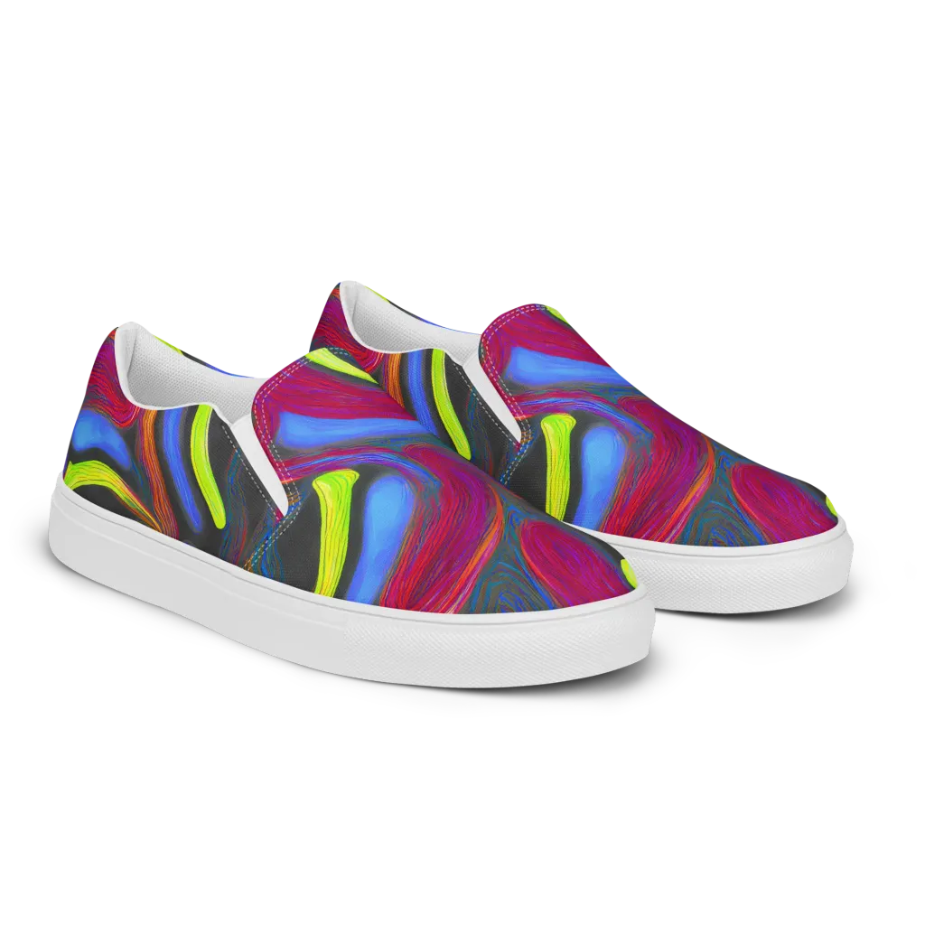 Electric Rivers on Men's Slip-On Canvas Shoes — Right Front