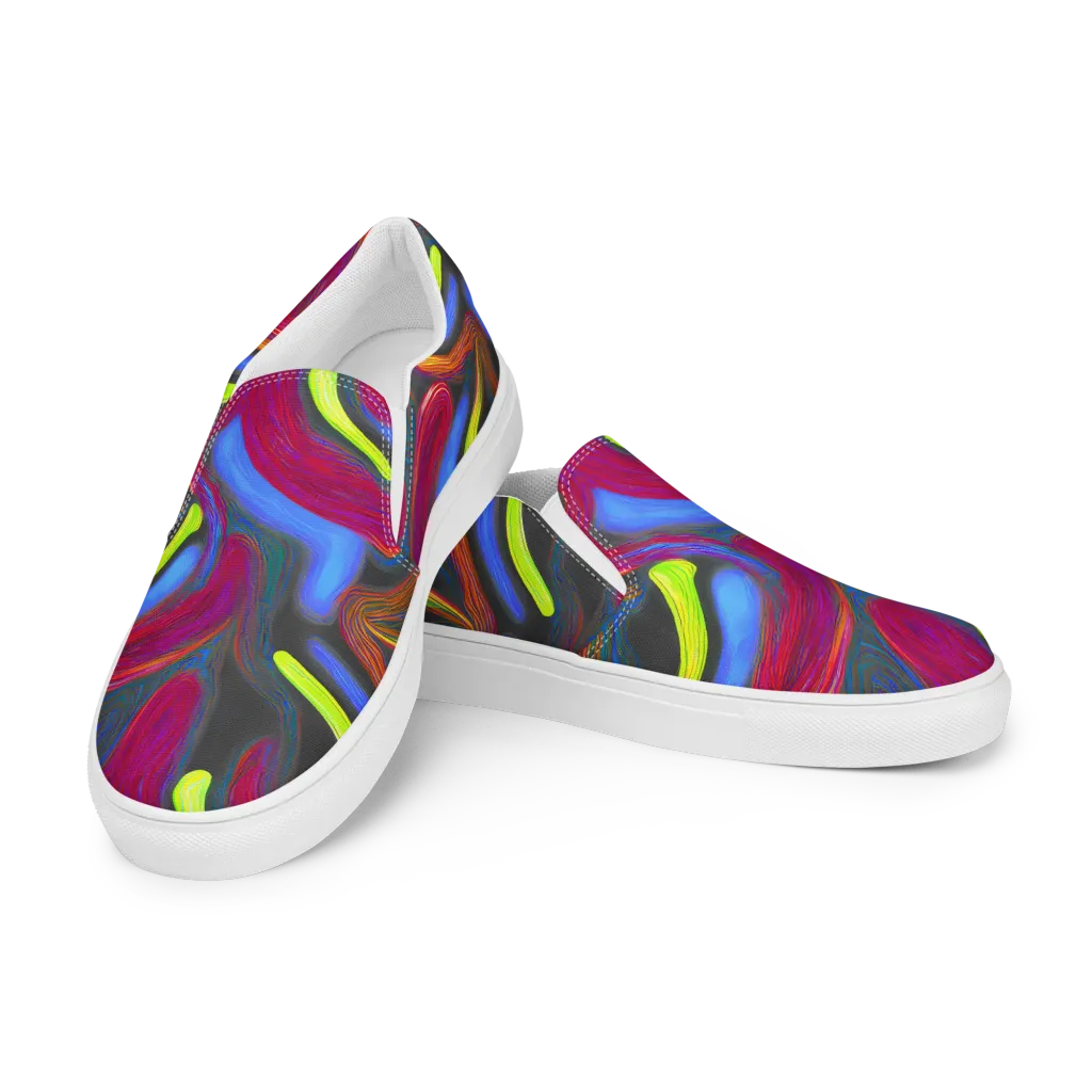 Electric Rivers on Men's Slip-On Canvas Shoes — Left Front