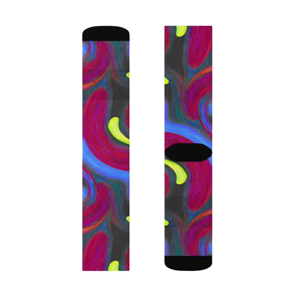 Electric Rivers on Socks — Left Sock