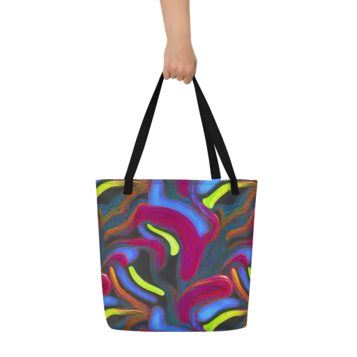 Electric Rivers on a Large Tote Bag W/ Pocket