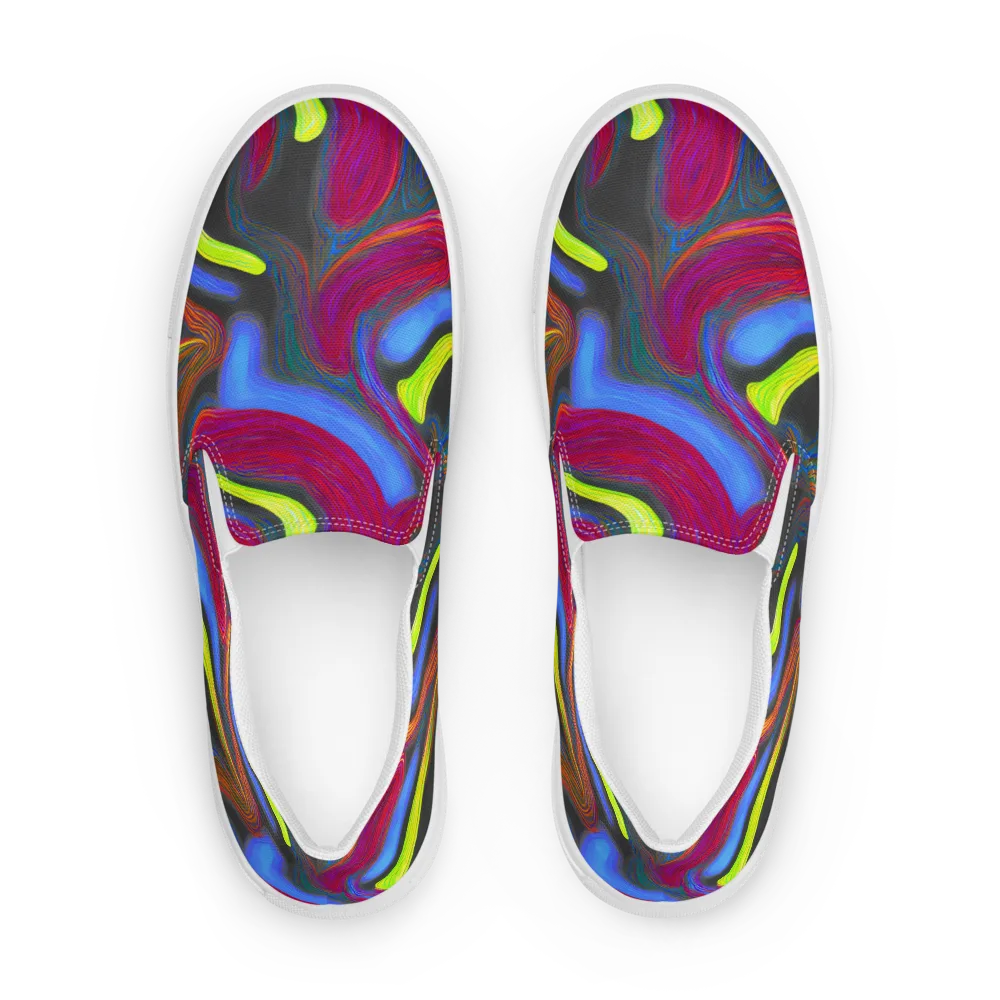 Electric Rivers on Women's Slip-On Canvas Shoes — Front