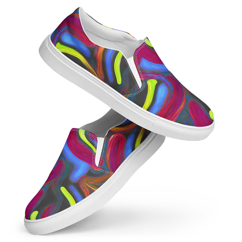Electric Rivers on Women's Slip-On Canvas Shoes — Front