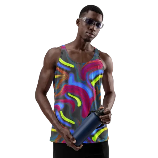 Electric Rivers on a Men's Tank Top