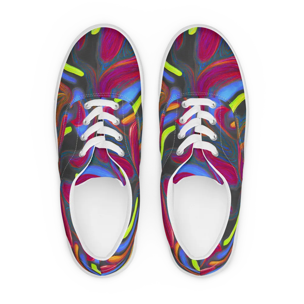 Electric Rivers on Men's Lace-Up Canvas Shoes — Front
