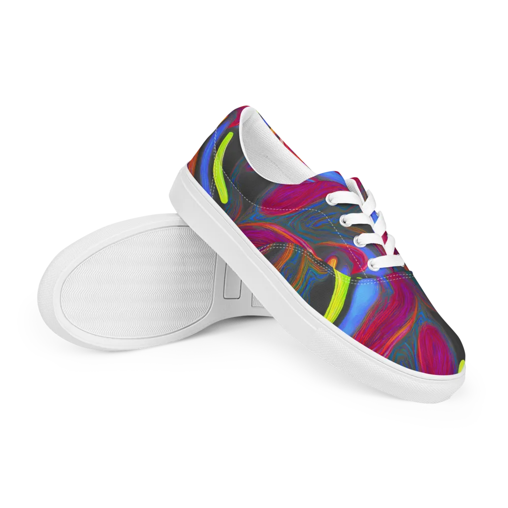 Electric Rivers on Men's Lace-Up Canvas Shoes — Right Front