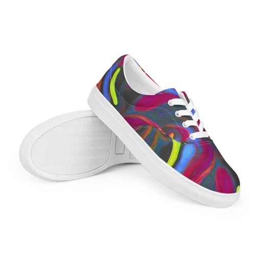 Electric Rivers on a Men's Lace-Up Canvas Shoes