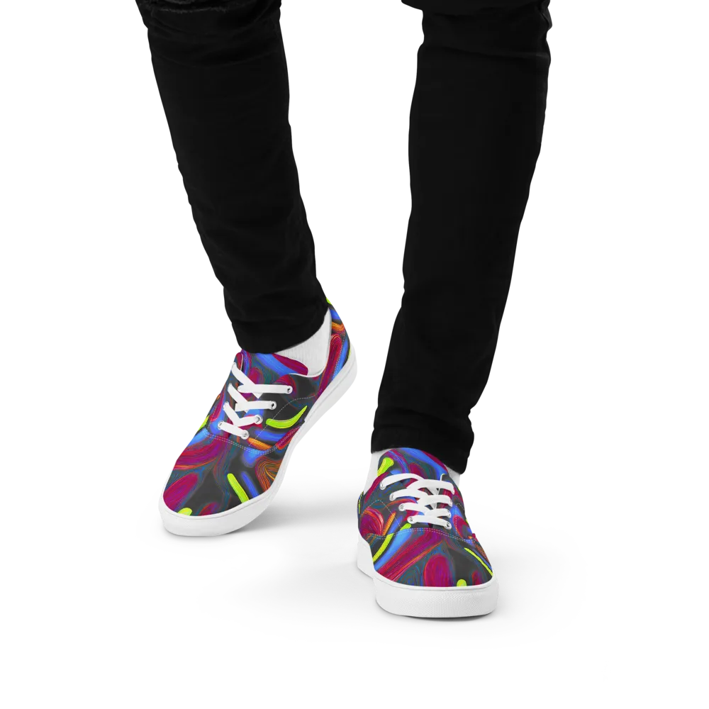 Electric Rivers on Men's Lace-Up Canvas Shoes — Front