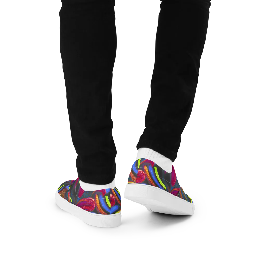 Electric Rivers on Men's Lace-Up Canvas Shoes — Back