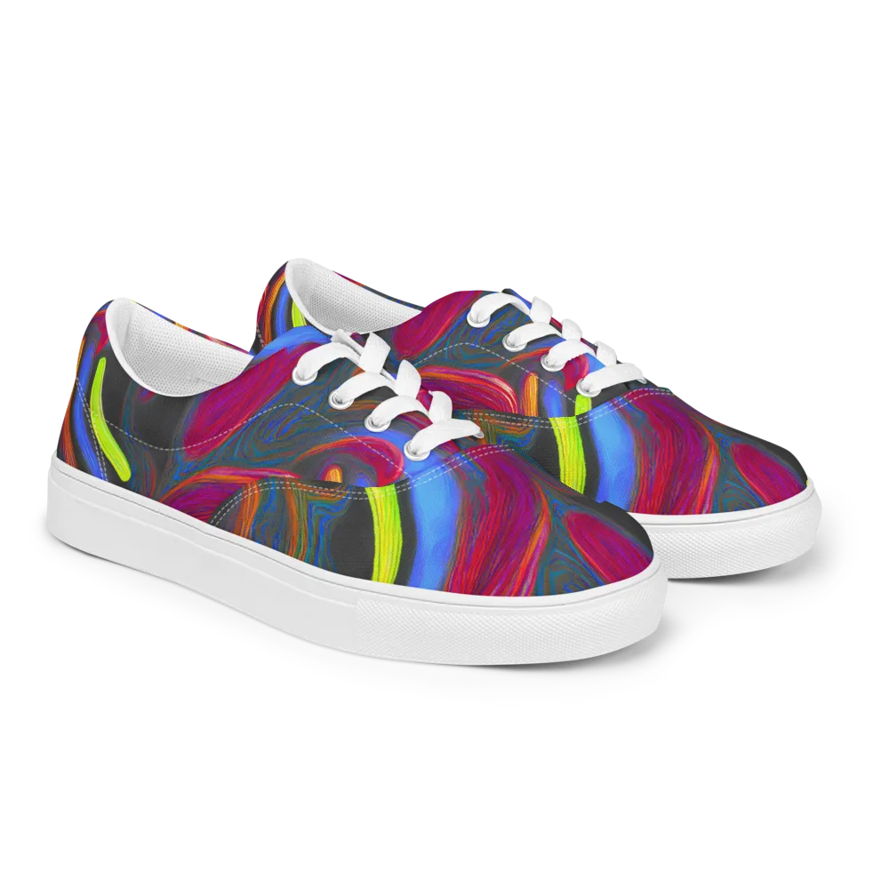 Electric Rivers on Men's Lace-Up Canvas Shoes — Right Front