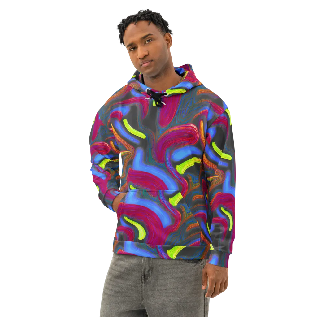 Electric Rivers on Cotton Hoodie — Left Front