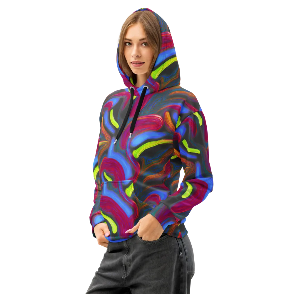 Electric Rivers on Cotton Hoodie — Left Front