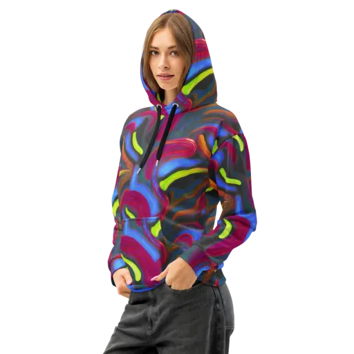 Electric Rivers on a Cotton Hoodie