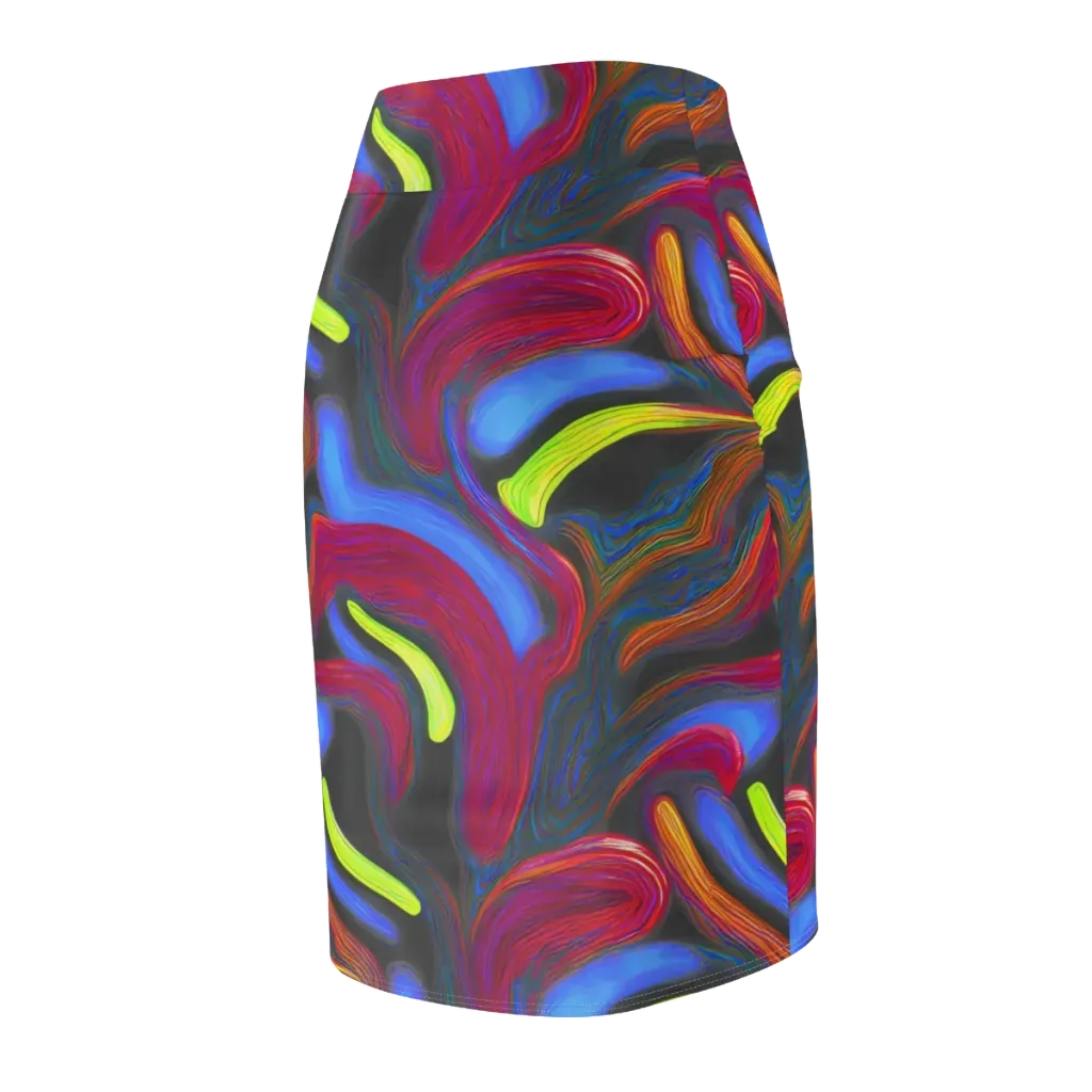 Electric Rivers on Pencil Skirt — Back Side