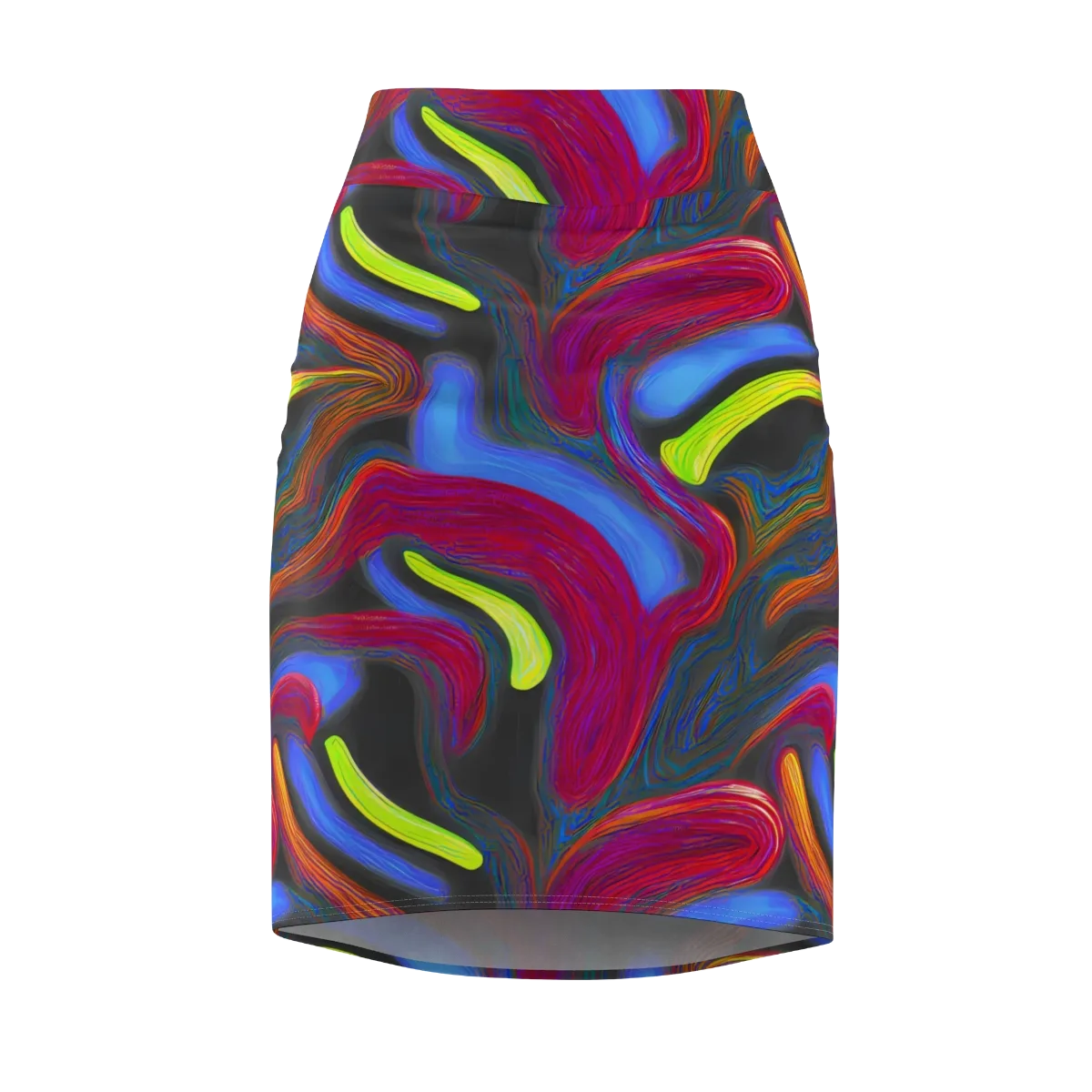 Electric Rivers on Pencil Skirt — Front