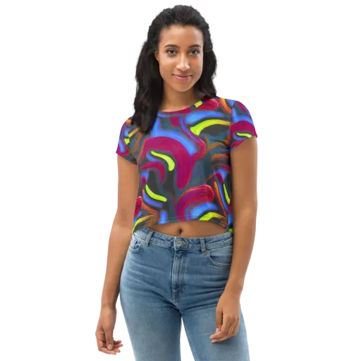 Electric Rivers on a Crop Tee