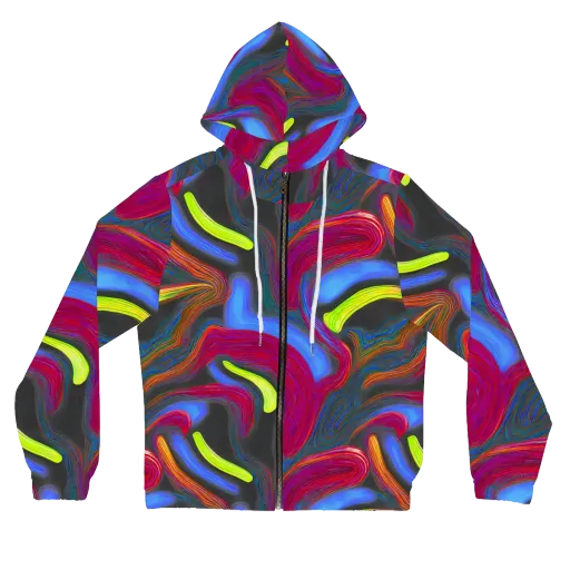 Electric Rivers on a Women's Full-Zip Hoodie
