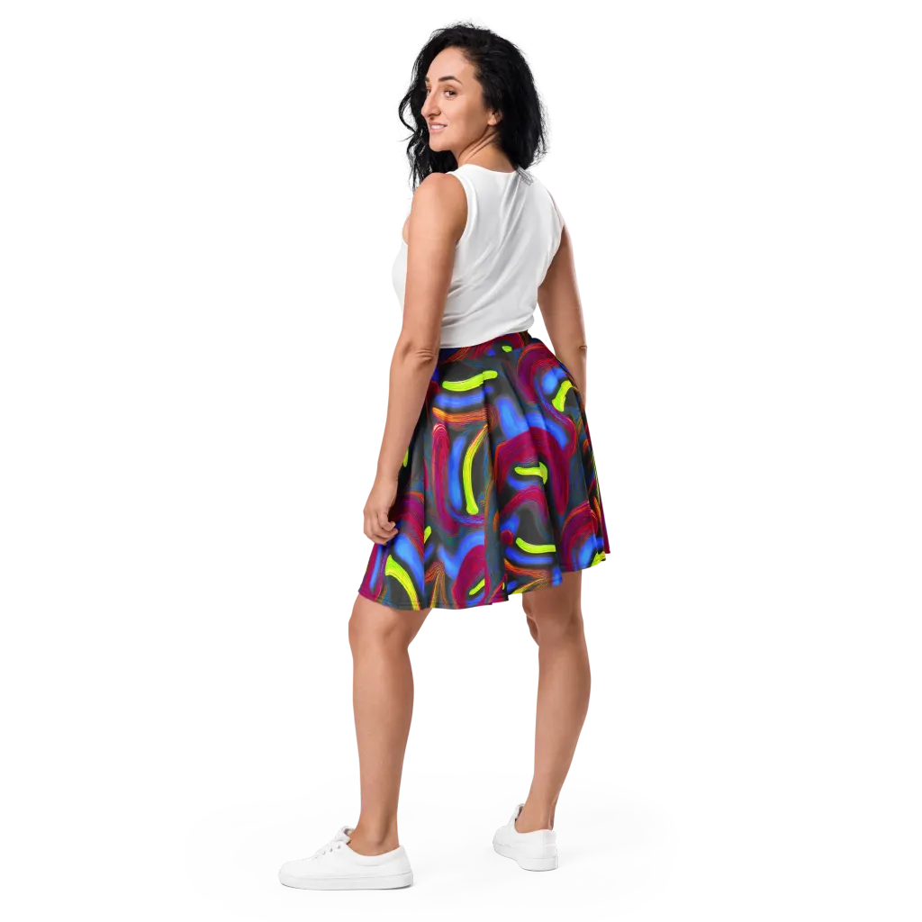 Electric Rivers on Skater Skirt — Back