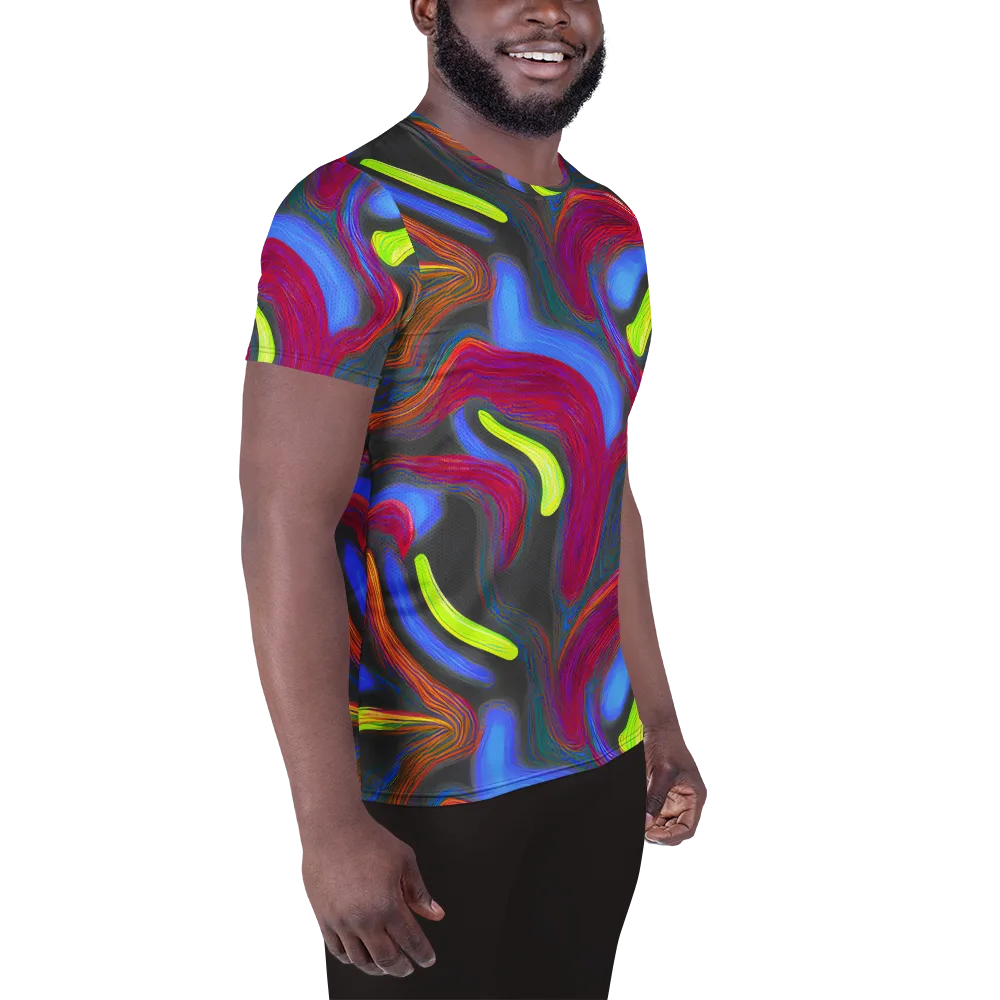 Electric Rivers on Men's Athletic T-Shirt — Right
