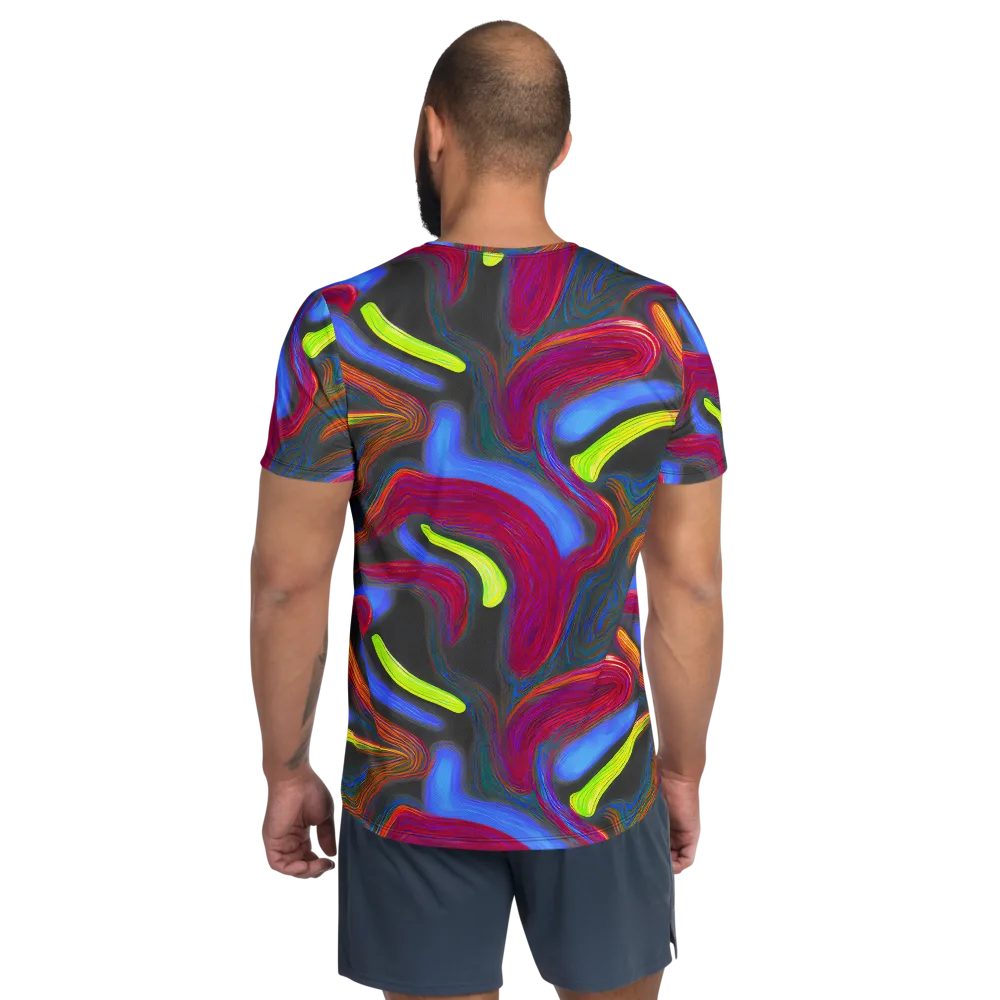Electric Rivers on Men's Athletic T-Shirt — Back