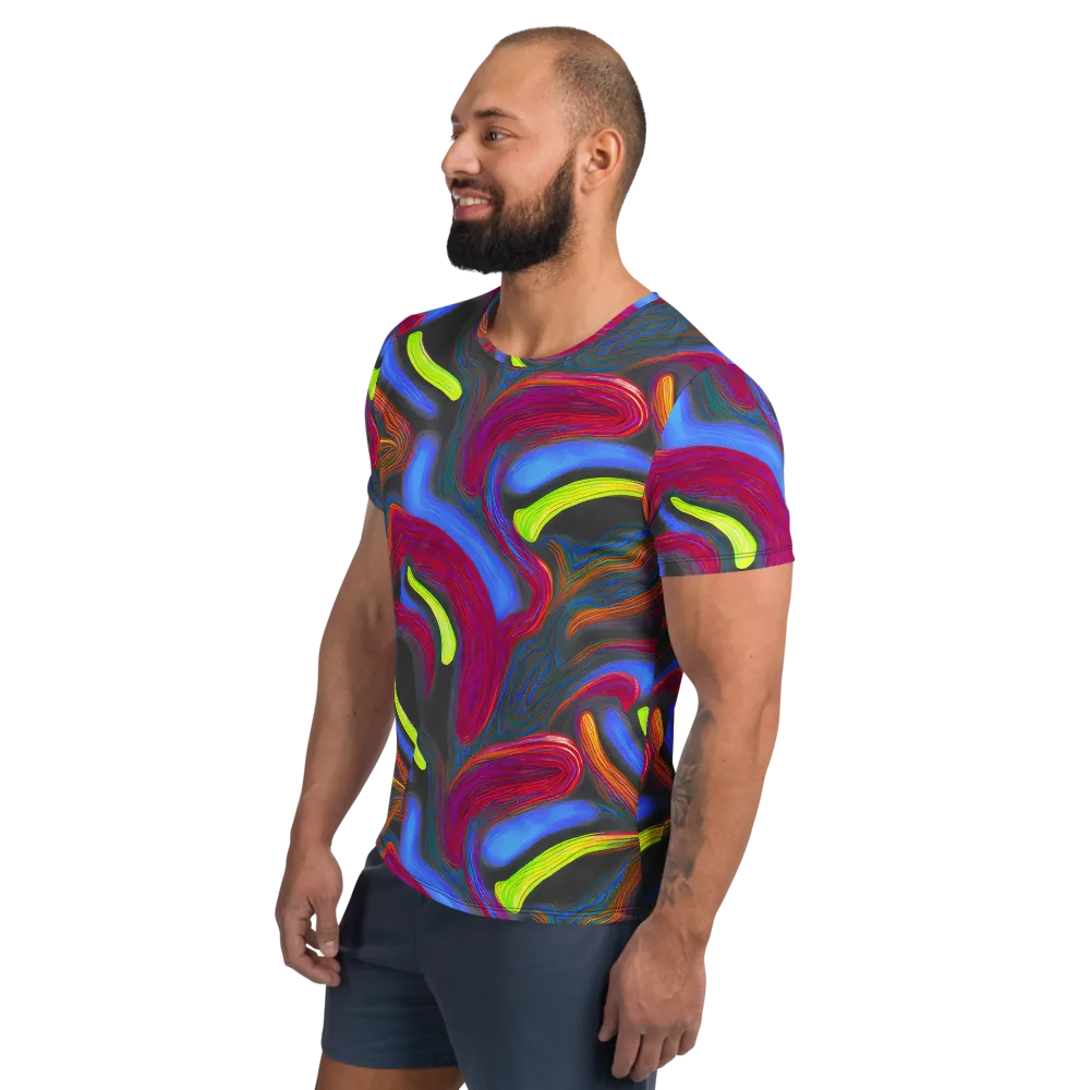 Electric Rivers on Men's Athletic T-Shirt — Left