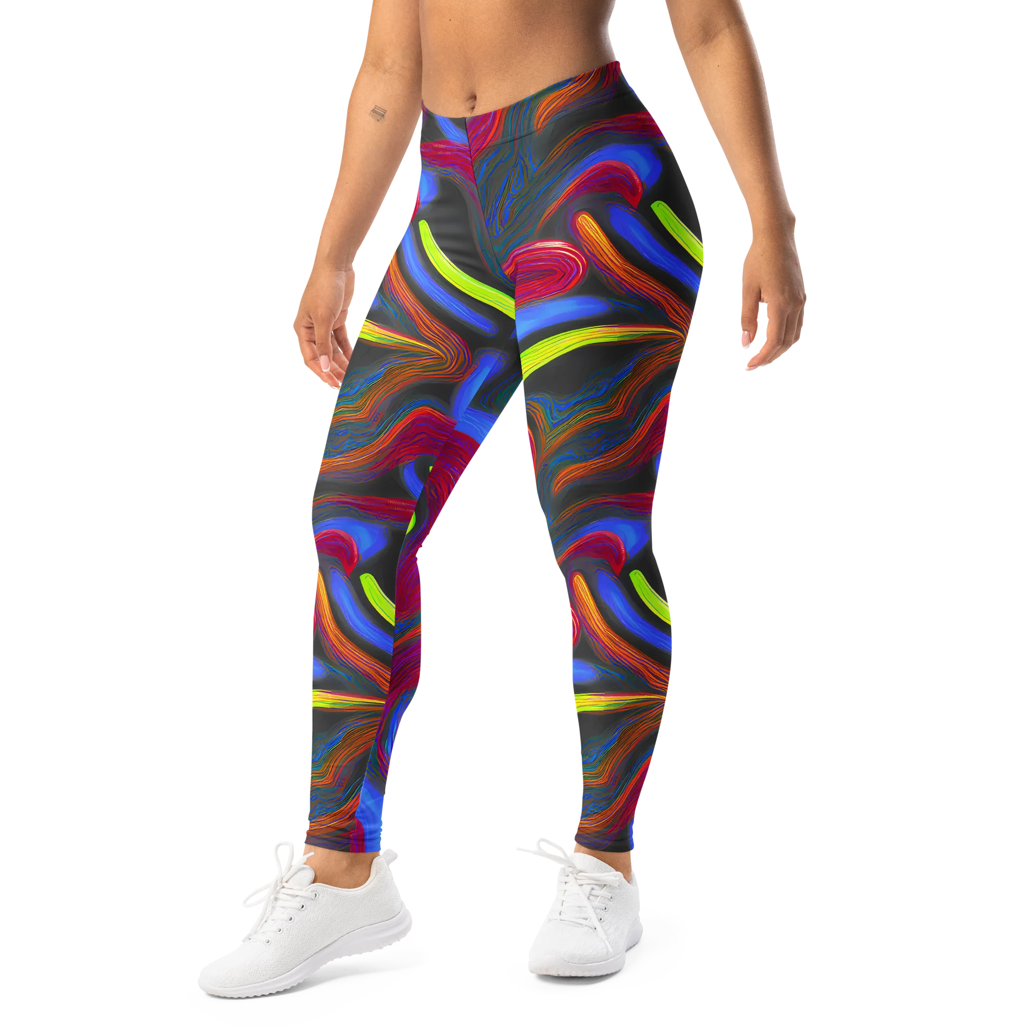 Electric Rivers on Leggings — Left Front