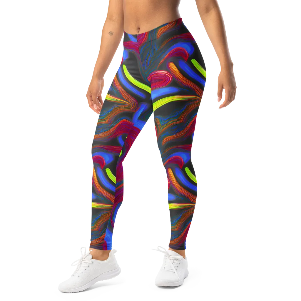 Electric Rivers on Leggings — Left Front