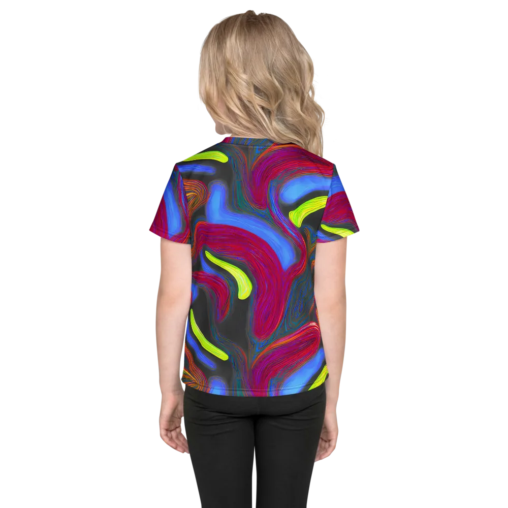 Electric Rivers on Kids Crew Neck T-Shirt — Back