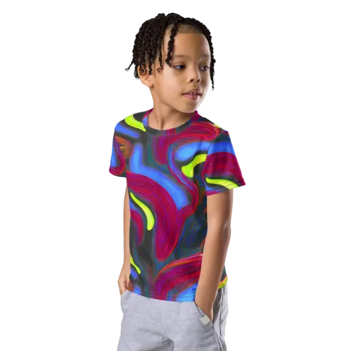 Electric Rivers on a Kids Crew Neck T-Shirt