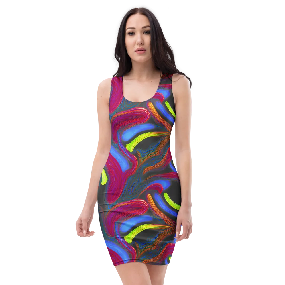 Electric Rivers on Bodycon Dress — Front