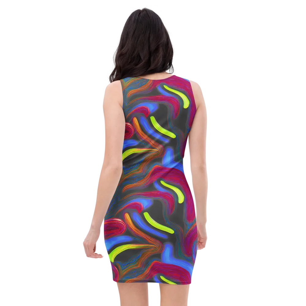 Electric Rivers on Bodycon Dress — Back