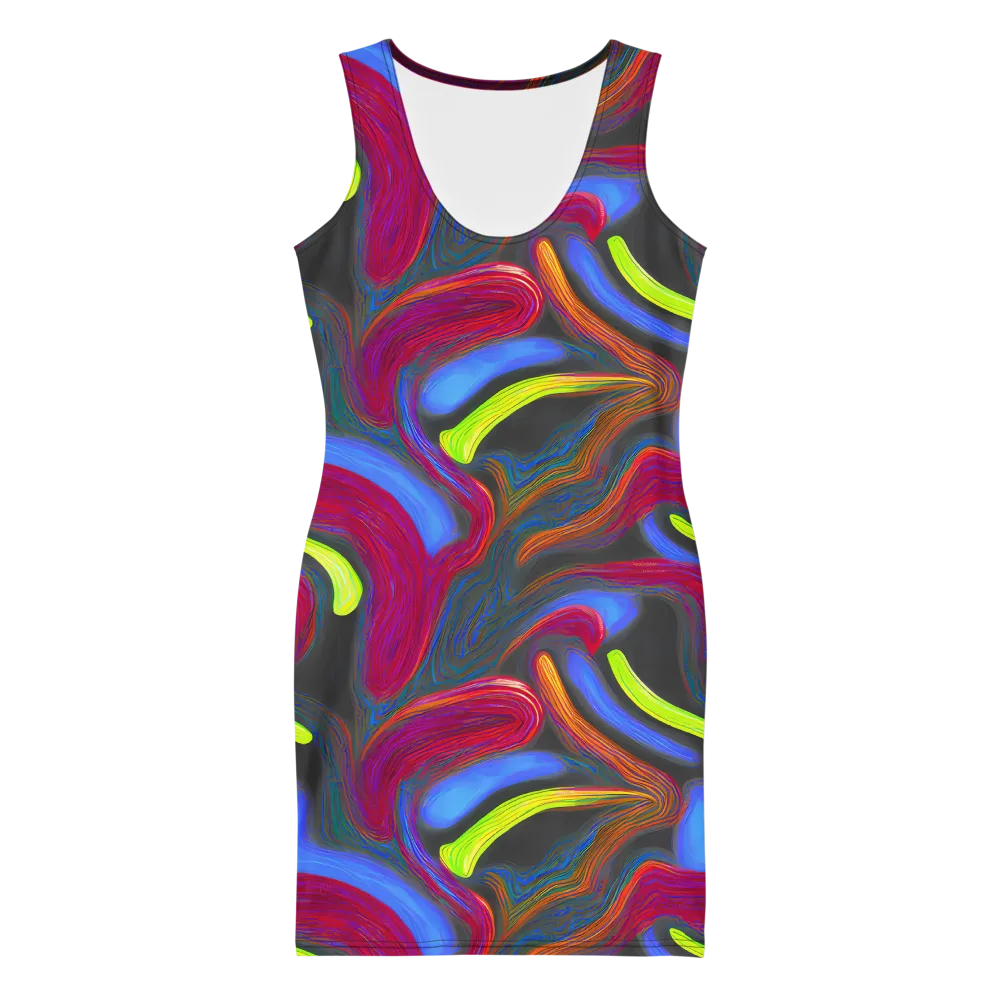 Electric Rivers on Bodycon Dress — Front