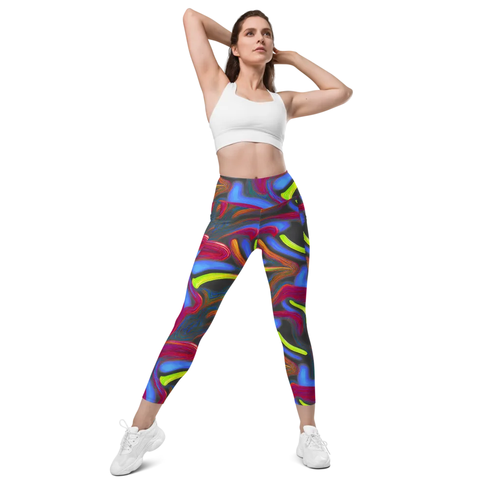 Electric Rivers on Leggings with Pockets — Front
