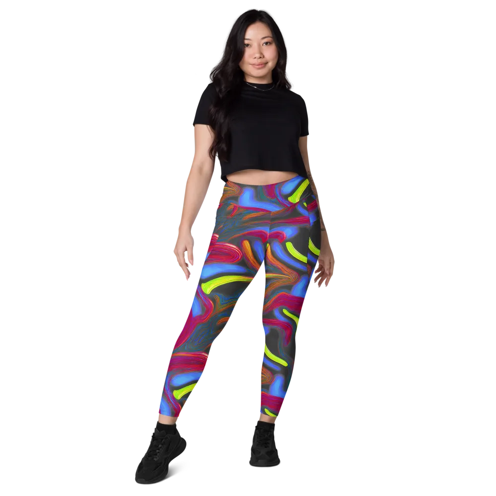 Electric Rivers on Leggings with Pockets — Front