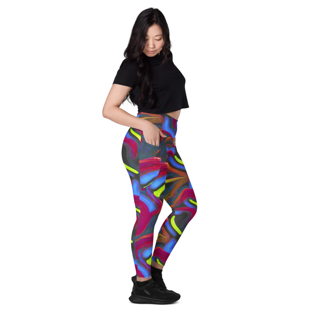 Electric Rivers on Leggings with Pockets — Right