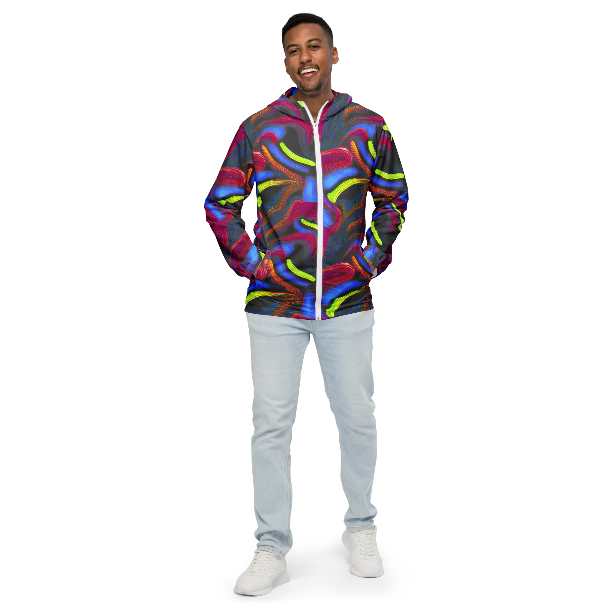 Electric Rivers on Men's Windbreaker — Front