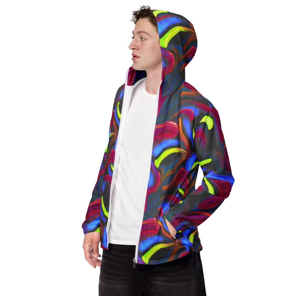 Electric Rivers on Men's Windbreaker — Left Front