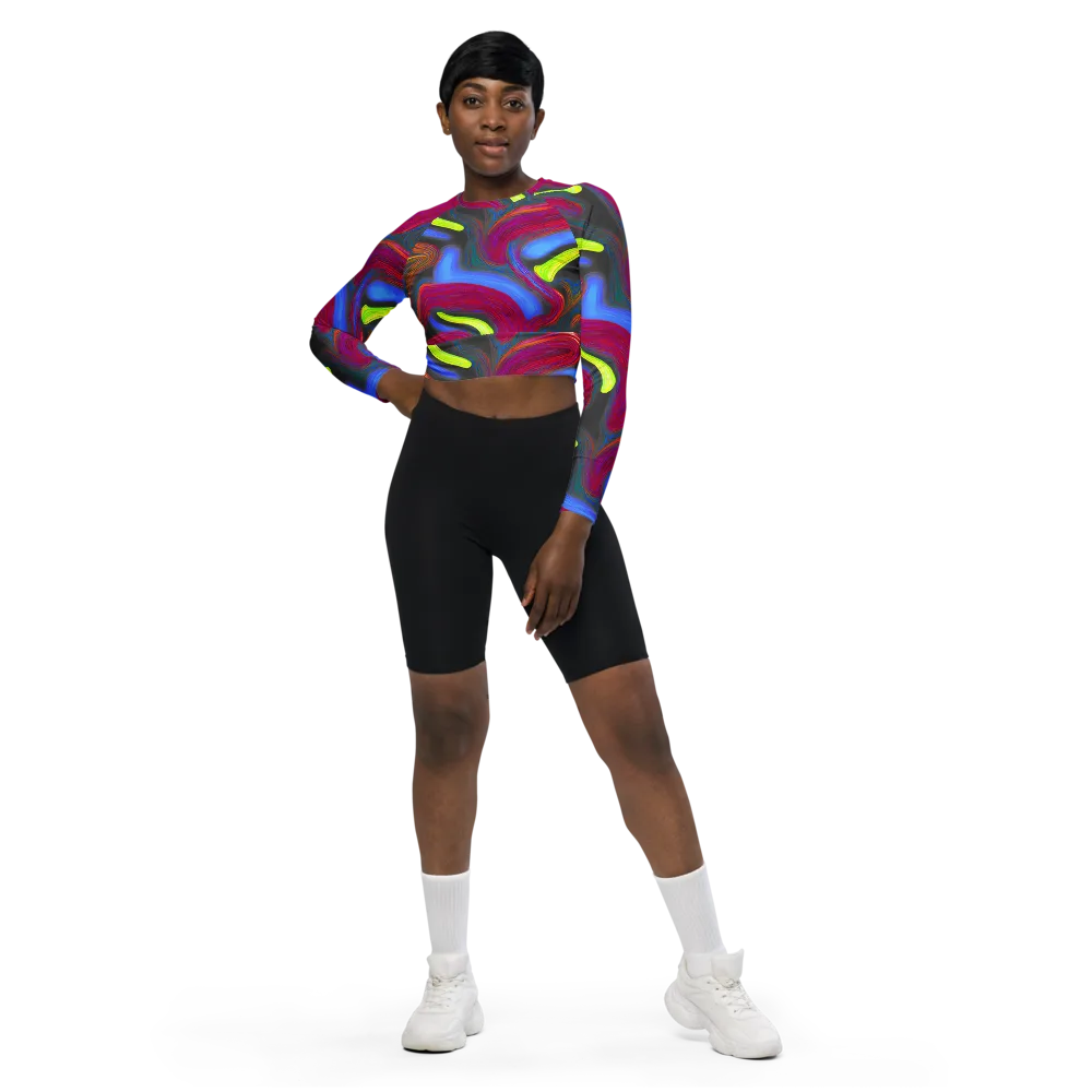 Electric Rivers on Long Sleeve Crop Top — Front
