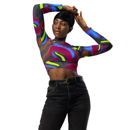 Electric Rivers on a Long Sleeve Crop Top