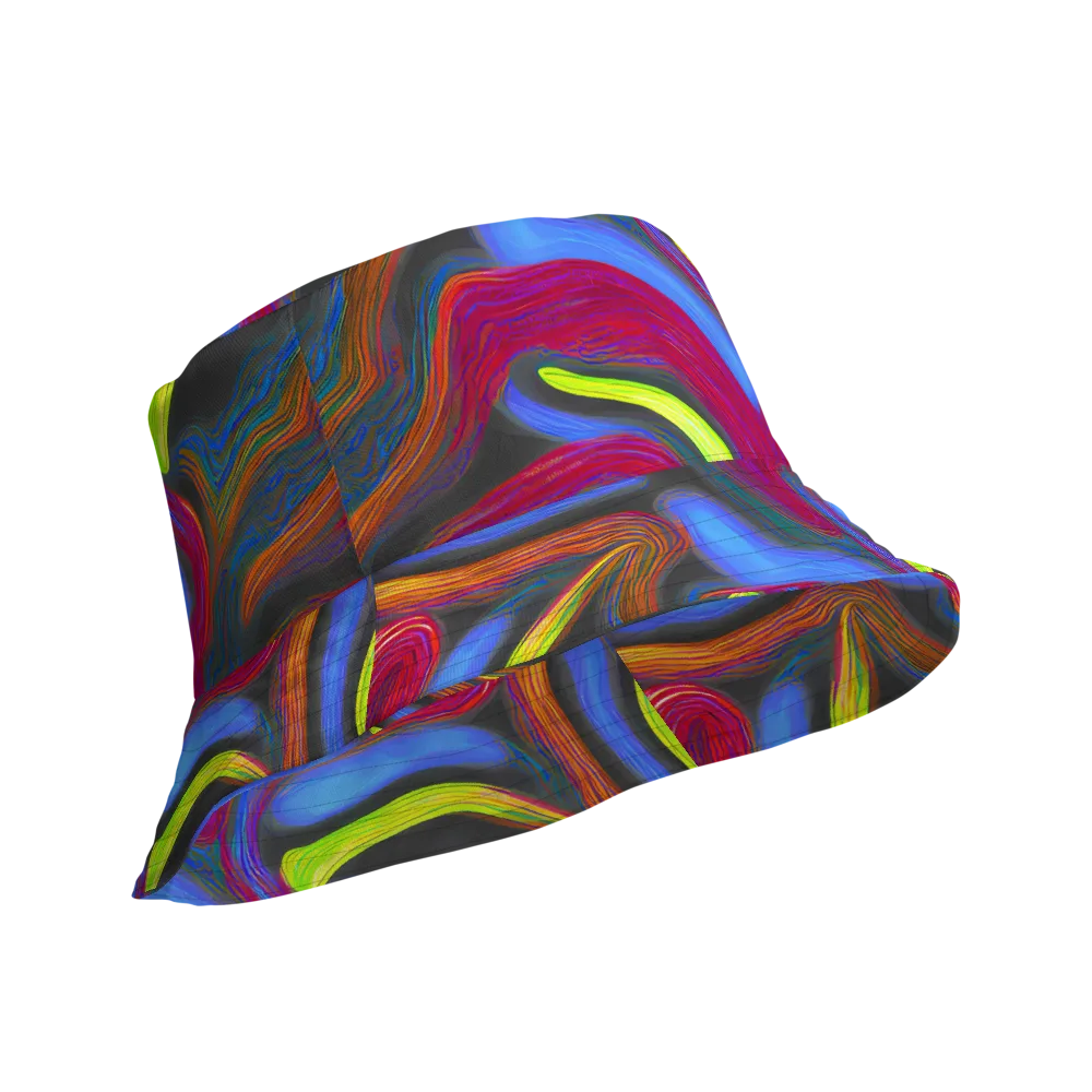 Electric Rivers on Reversible Bucket Hat — Product details Outside